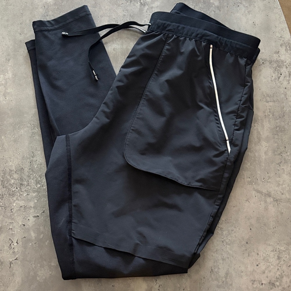 Nike Black Tapered Joggers with White Accents
